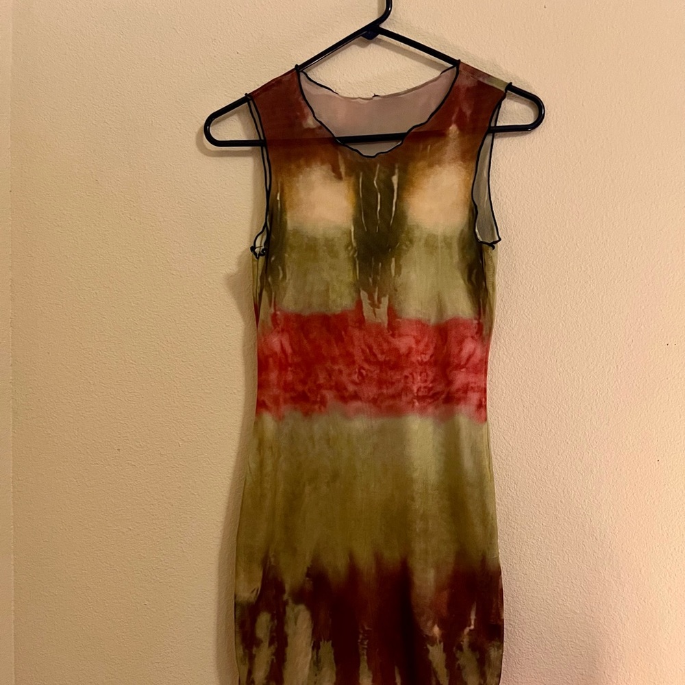 Tie dye mesh dress 🍀